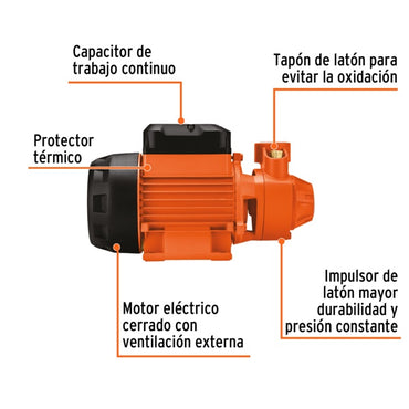 Bomba Periférica 1/2 HP, Truper, Mod. 10068