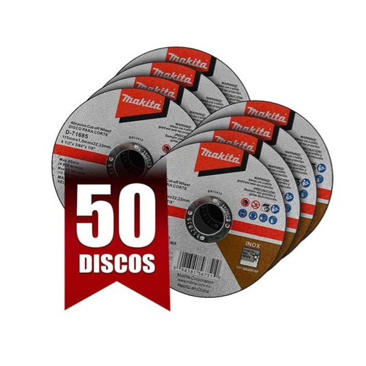 Discos Corte Para Metal 4-1/2'' 50 Piezas D-71685, Makita, Mod. 85277