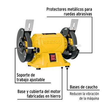 Esmeril De Banco De 5" De 1/6 Hp, Pretul, Mod. 29994