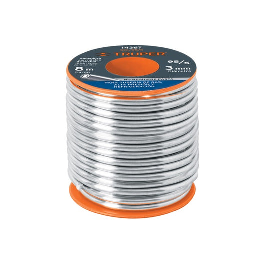 Soldadura Con Núcleo Resina 95/5 Tubería De Gas 450 G, Truper, Mod. 14367
