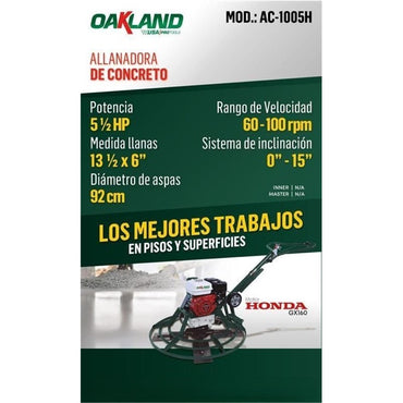 Allanadora de Concreto 5 ½ HP AC-1005H Oakland