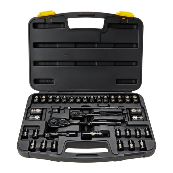 Autocle 3/8"-1/4" Con 37 Piezas Cromo Negro 87-320, Stanley, Mod. 80002