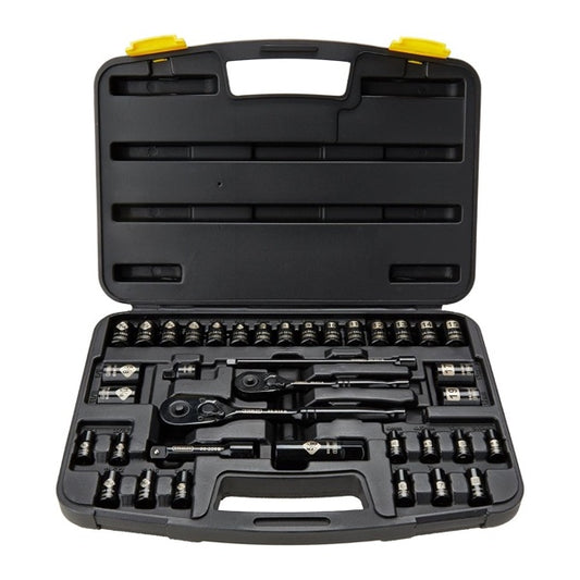 Autocle 3/8"-1/4" Con 37 Piezas Cromo Negro 87-320, Stanley, Mod. 80002