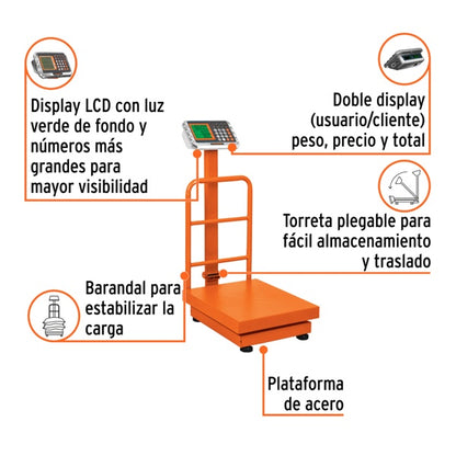 Báscula Capacidad 200 Kg Plegable De Plataforma, Truper, Mod. 15732