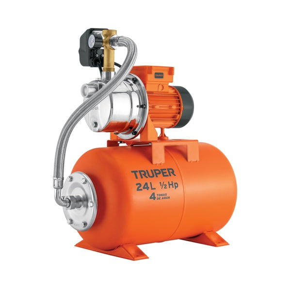 Bomba Hidroneumática 1/2 HP 24 Litros, Truper, Mod. 10077