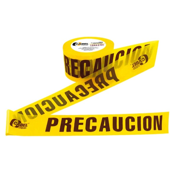 Cinta advertencia precaución amarilla 300 Mts Cabel
