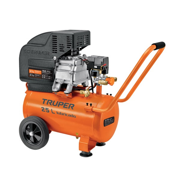 Compresor Horizontal 25 L 3 HP (Potencia Máxima) 127 V, Truper, Mod. 15006