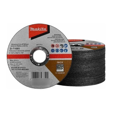 Discos Corte Para Metal 4-1/2'' 50 Piezas D-71685, Makita, Mod. 85277