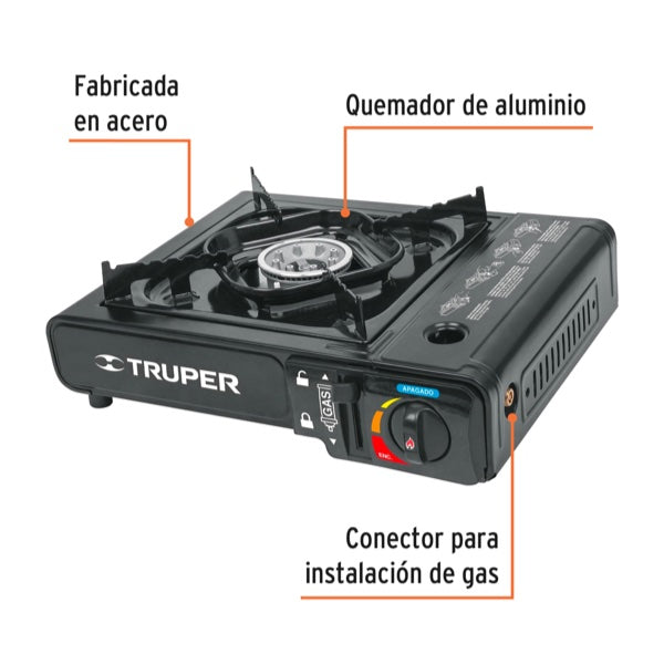 Estufilla Portátil Truper Encendido Electrónico Para Lata 1/4 Vuelta, Mod. 15005