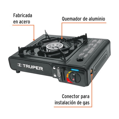 Estufilla Portátil Truper Encendido Electrónico Para Lata 1/4 Vuelta, Mod. 15005