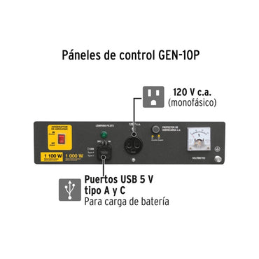 Generador Eléctrico Con Motor A Gasolina 1,100W, Pretul, Mod. 26033