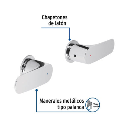 Juego De Llaves Mezcladoras Regadera Cromo Riviera, Foset, Mod. 45201