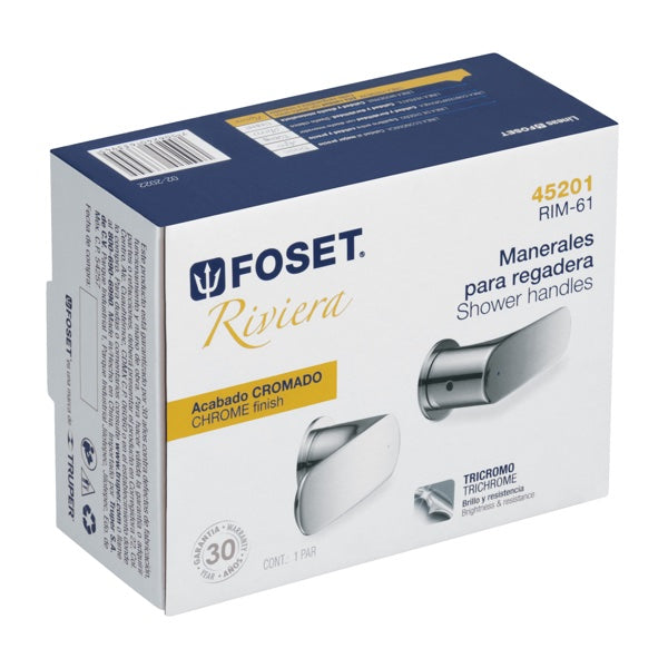 Juego De Llaves Mezcladoras Regadera Cromo Riviera, Foset, Mod. 45201