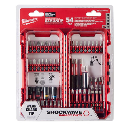Juego de puntas para taladro y casquillo Shockwave de 54 pzs 48-32-4010 Milwaukee