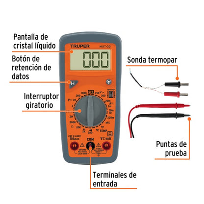 Multí­metro Digital Junior, Truper 10401