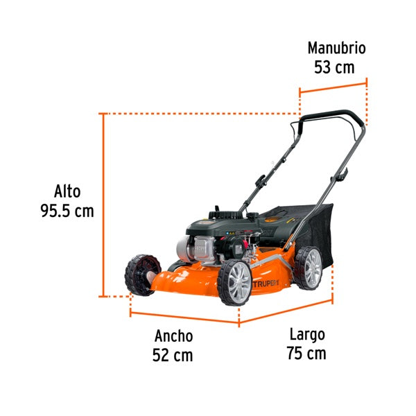 Podadora Con Motor A Gasolina De 4 HP 18" De Corte, Truper, Mod. 19966
