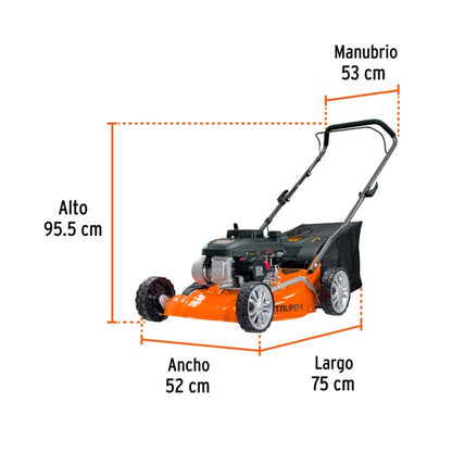 Podadora Con Motor A Gasolina De 4 HP 18" De Corte, Truper, Mod. 19966