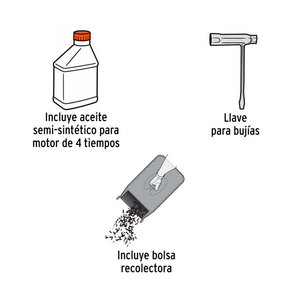 Podadora Con Motor A Gasolina De 4 HP 18" De Corte, Truper, Mod. 19966