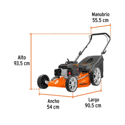 Podadora Con Motor A Gasolina De 5 HP 20" De Corte, Truper, Mod. 19967