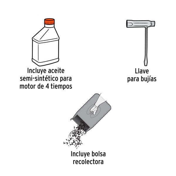 Podadora Con Motor A Gasolina De 6 HP 22" De Corte, Truper, Mod. 19968