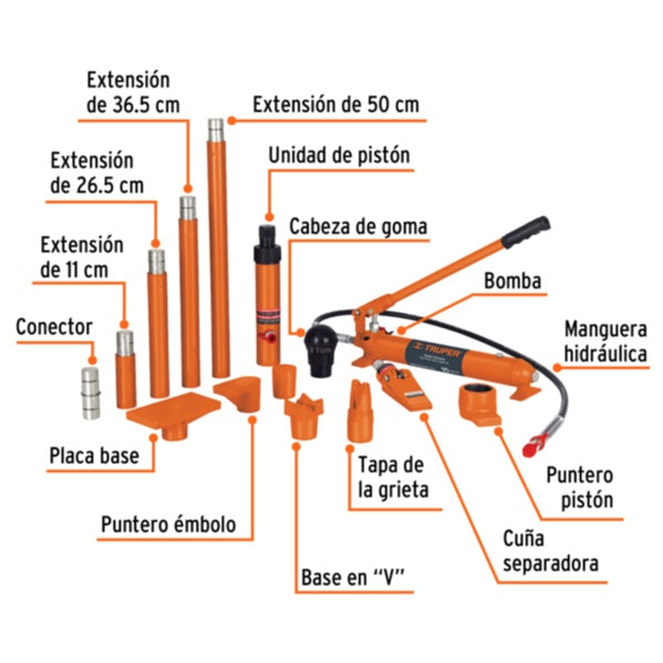 Porto Power Hidráulico De 10 Ton, Truper, Mod. 14841