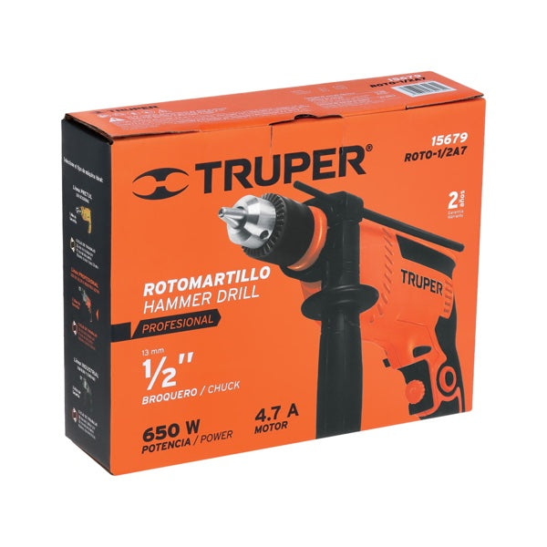 Rotomartillo Truper 1/2" 650 W Profesional, Mod. 15679
