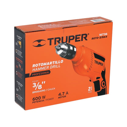 Rotomartillo Truper 3/8" 600 W Profesional, Mod. 16736